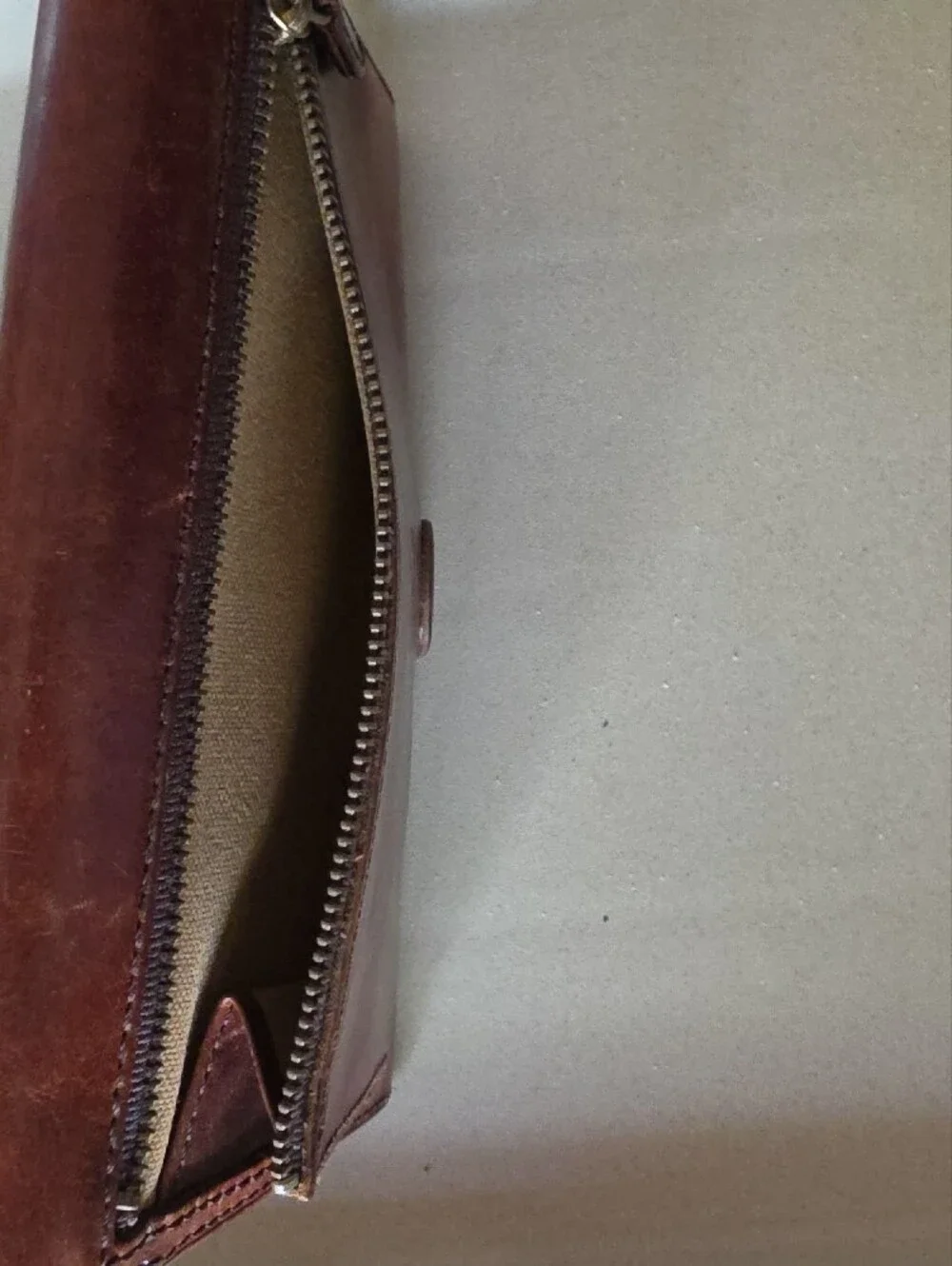 Ralph Lauren Cognac Brown Leather Clasp Wallet